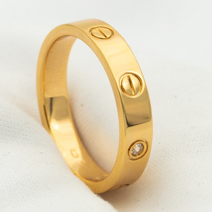 [Amore Jewels]LOVE RING 4MM 1 DIAMOND PINK GOLD