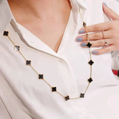 [Amore Jewels]CLOVER 20 MOTIFS ONYX NECKLACE