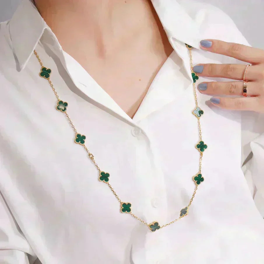 [Amore Jewels]CLOVER 20 MOTIFS MALACHITE GOLD