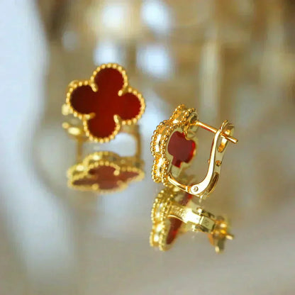 [Amore Jewels]CLOVER MEDIUM 1 MOTIFS CARNELIAN  EARRINGS