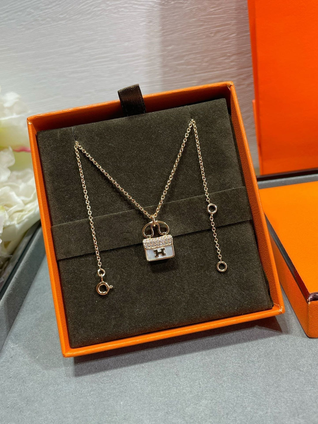 [Amore Jewels]H CIRCE MOISSANITE PENDANT NECKLACE GOLD