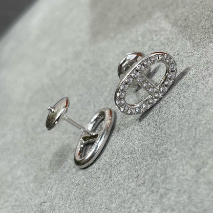 [Amore Jewels]HM FULL DIAMOND PIG NOSE STUD EARRINGS