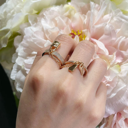 [Amore Jewels]HM KELLY CLOCHETTE DOUBLE RING IN  WITH DIAMONDS