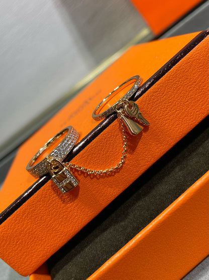 [Amore Jewels]HM KELLY CLOCHETTE DOUBLE RING IN  WITH DIAMONDS