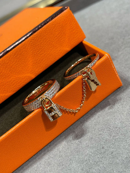 [Amore Jewels]HM KELLY CLOCHETTE DOUBLE RING IN  WITH DIAMONDS