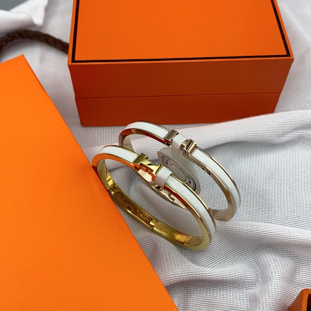[Amore Jewels]CLASSIC HM CLIC WHITE 8MM ENAMEL BRACELET