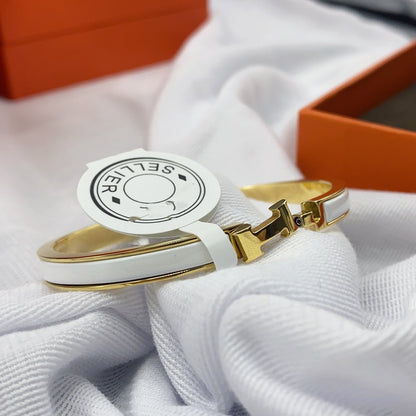[Amore Jewels]CLASSIC HM CLIC WHITE 8MM ENAMEL BRACELET