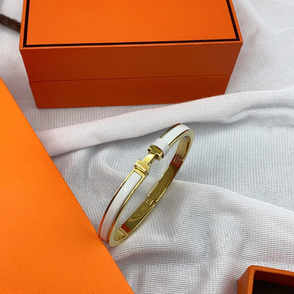 [Amore Jewels]CLASSIC HM CLIC WHITE 8MM ENAMEL BRACELET