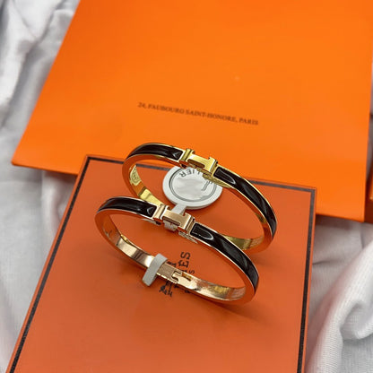 [Amore Jewels]CLASSIC HM CLIC BLACK 8MM ENAMEL BRACELET