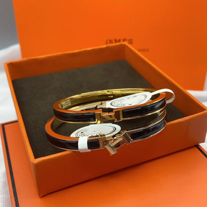 [Amore Jewels]CLASSIC HM CLIC BLACK 8MM ENAMEL BRACELET