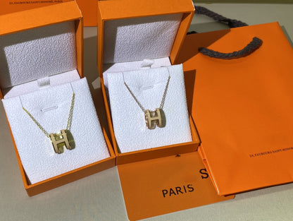 [Amore Jewels]HM CLIC YELLOW ENAMEL GOLD NECKLACE