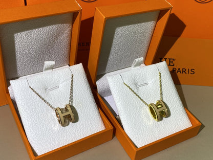 [Amore Jewels]HM CLIC YELLOW ENAMEL GOLD NECKLACE