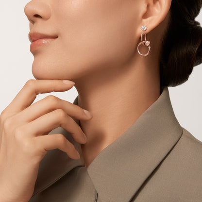 [Amore Jewels]JUSTE HALF DIAMOND DOUBLE EARRINGS