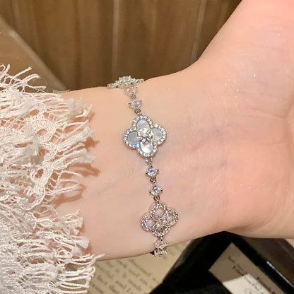 [Amore Jewels]CLOVER 5 MOTIF PINK BLUE RED WHITE BRACELET