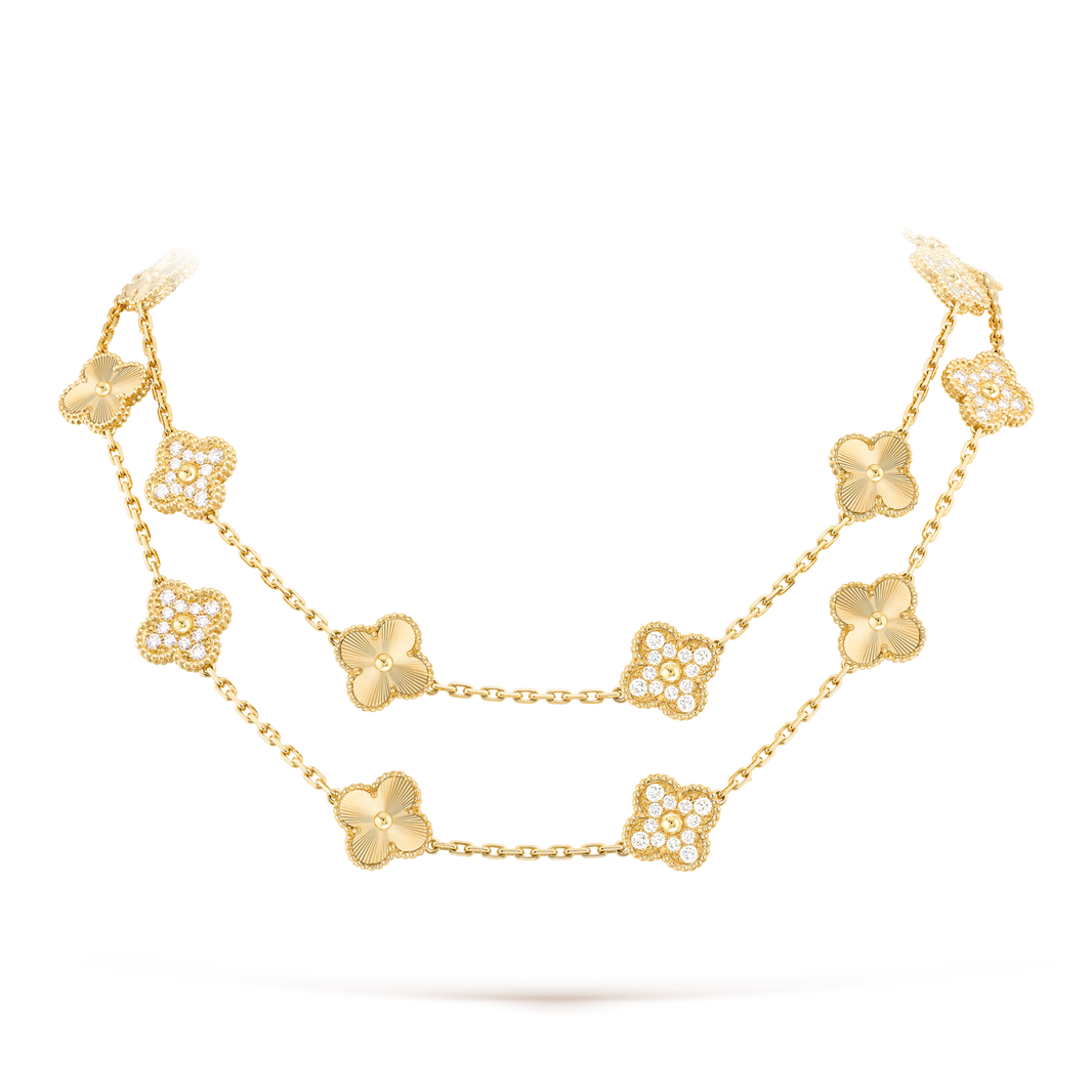 [Amore Jewels]CLOVER 20 MOTIFS LASER DIAMOND NECKLACE