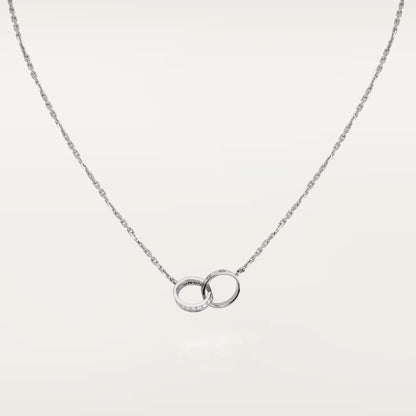 [Amore Jewels]LOVE DOUBLE RING HALF DIAMOND NECKLACE
