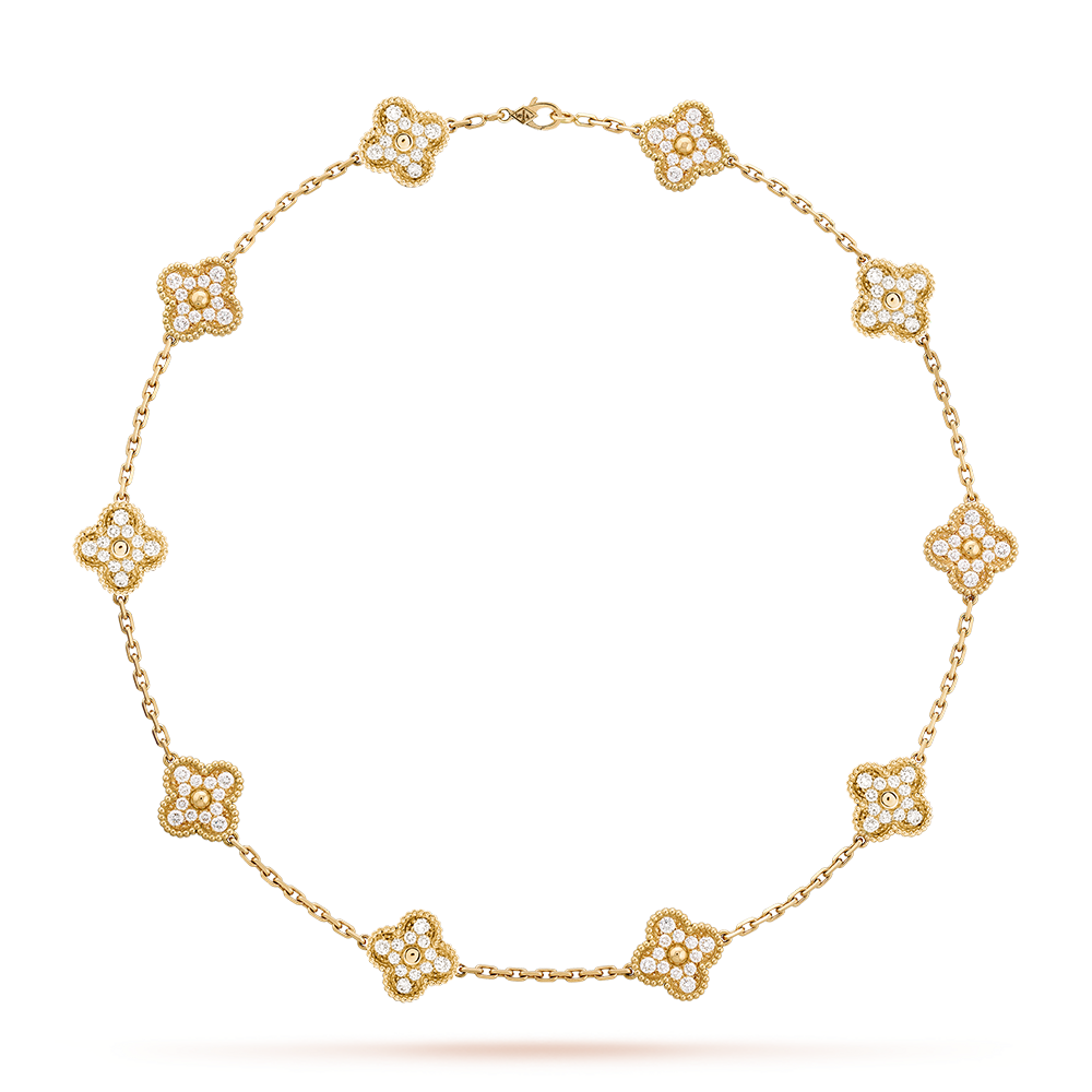 [Amore Jewels]CLOVER 10 MOTIFS DIAMOND NECKLACE