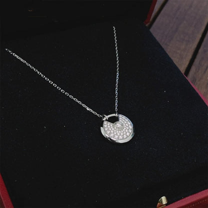 [Amore Jewels]AMULETTE SILVER FULL DIAMOND NECKLACE
