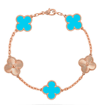 [Amore Jewels] CLOVER 5 MOTIF TURQUOISE BRACELET COLLECTION