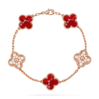 [Amore Jewels]CLOVER 5 MOTIF RED PATTERN BRACELET COLLECTION