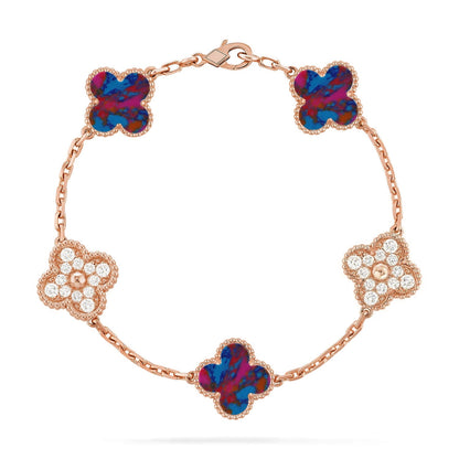 [Amore Jewels]CLOVER 5 MOTIF COLOR GEMSTONES BRACELET COLLECTION