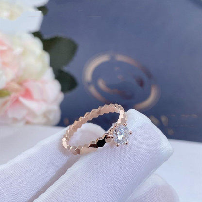 [Amore Jewels]BEE LOVE RING PINK GOLD 1 DIAMOND