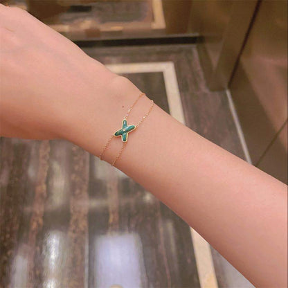 [Amore Jewels]JEUX BRACELET MALACHITE PINK GOLD 1 DIAMOND