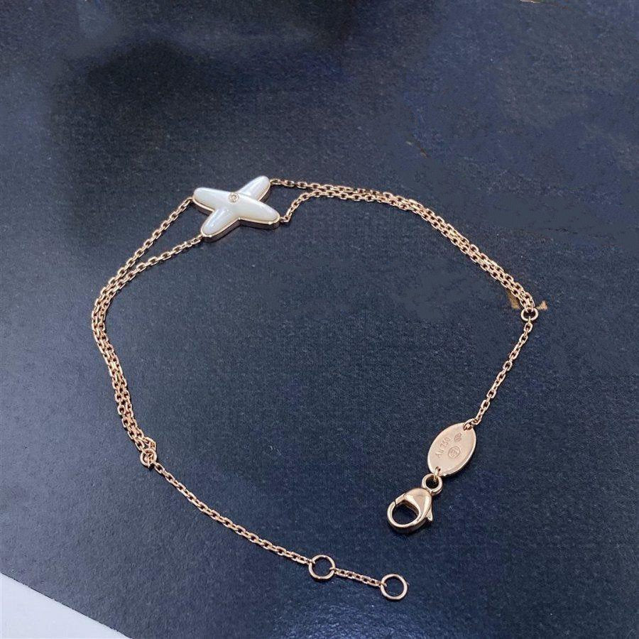 [Amore Jewels]JEUX BRACELET WHITE MOP PINK GOLD 1 DIAMOND