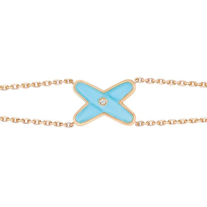 [Amore Jewels]JEUX BRACELET TURQUOISE PINK GOLD 1 DIAMOND
