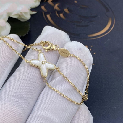 [Amore Jewels]JEUX BRACELET WHITE MOP GOLD 1 DIAMOND