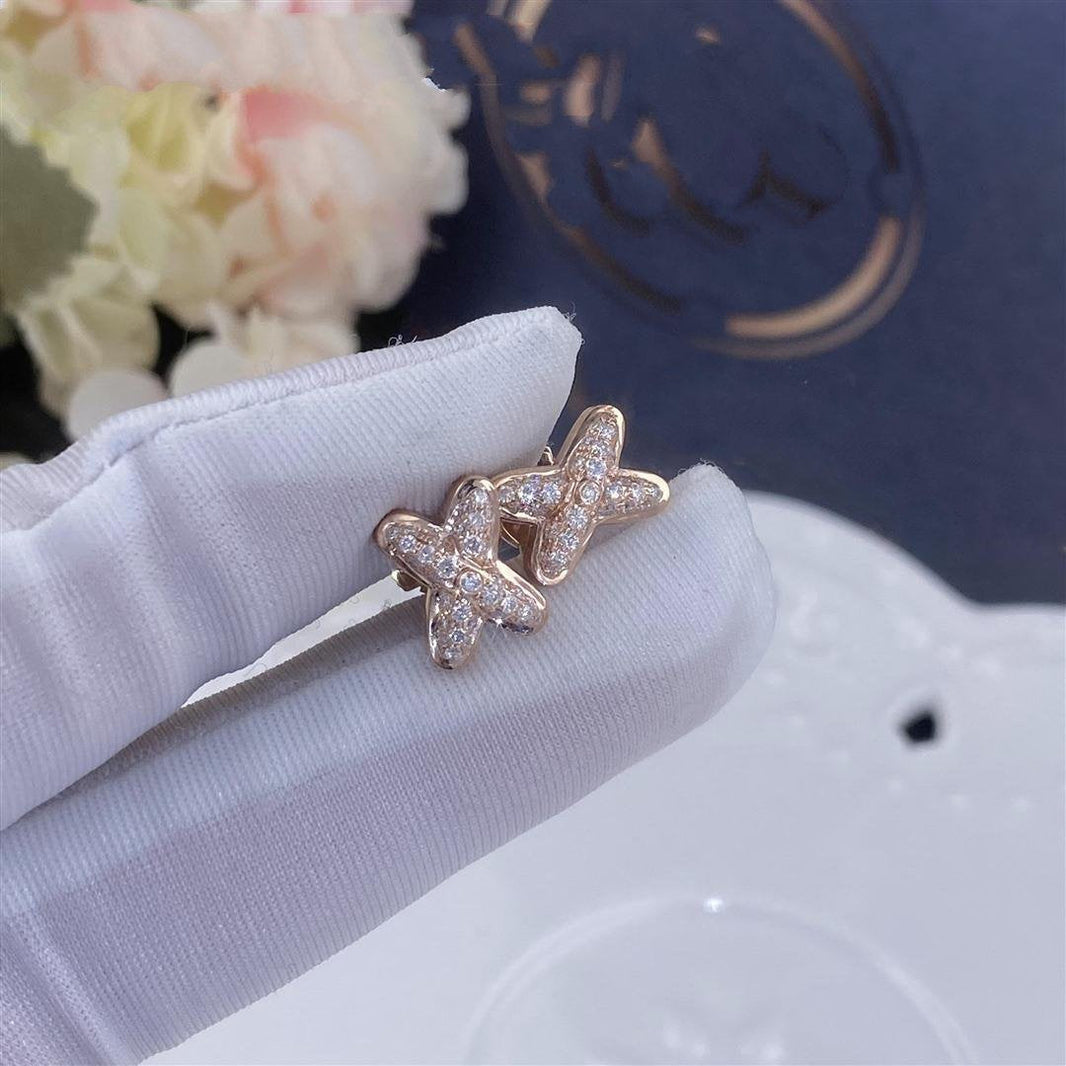 [Amore Jewels]JEUX DE PINK GOLD DIAMOND EARRINGS