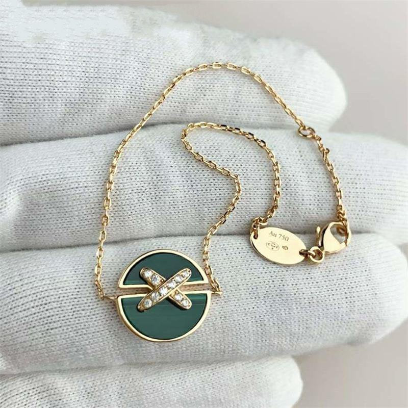 [Amore Jewels]JEUX DE BRACELET MALACHITE PINK GOLD DIAMONDS