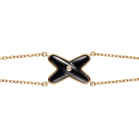 [Amore Jewels]JEUX BRACELET ONYX PINK GOLD 1 DIAMOND