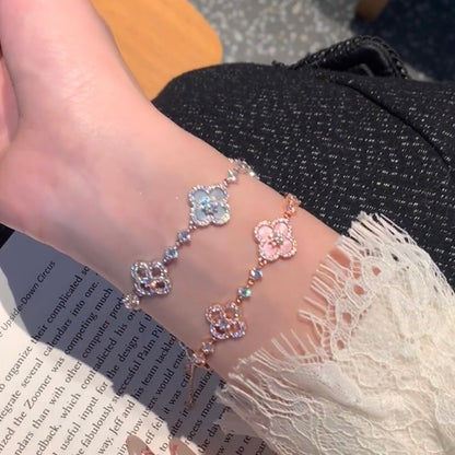 [Amore Jewels]CLOVER 5 MOTIF PINK BLUE RED WHITE BRACELET