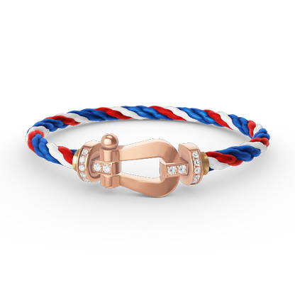 [Amore Jewels]FORCE LARGE HORSESHOE HALF DIAMOND BRACELET ROSE GOLD