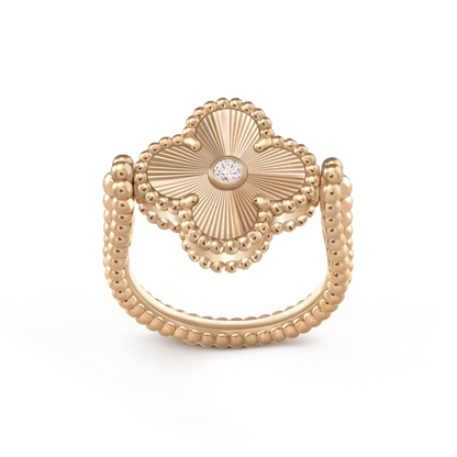 [Amore Jewels]CLOVER RIVERSIBLE PINK GOLD RING