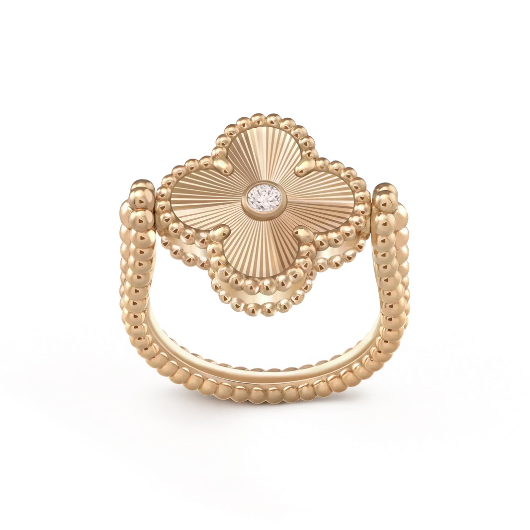 [Amore Jewels]CLOVER RIVERSIBLE ROSE GOLD RING