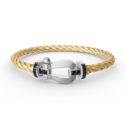 [Amore Jewels]FORCE LARGE HORSESHOE BLACK DIAMOND BRACELET SILVER