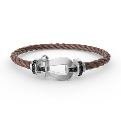 [Amore Jewels]FORCE LARGE HORSESHOE BLACK DIAMOND BRACELET SILVER