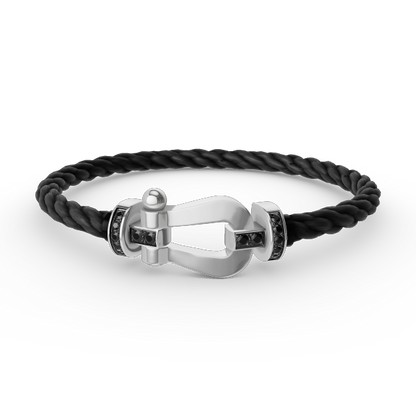 [Amore Jewels]FORCE LARGE HORSESHOE BLACK DIAMOND BRACELET SILVER