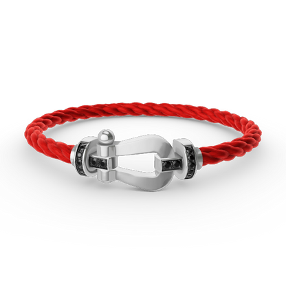 [Amore Jewels]FORCE LARGE HORSESHOE BLACK DIAMOND BRACELET SILVER