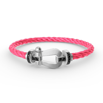 [Amore Jewels]FORCE LARGE HORSESHOE BLACK DIAMOND BRACELET SILVER