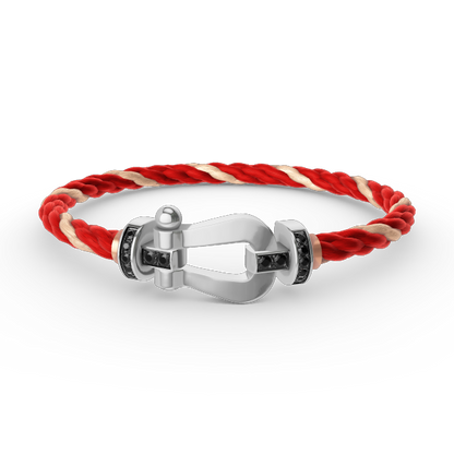 [Amore Jewels]FORCE LARGE HORSESHOE BLACK DIAMOND BRACELET SILVER