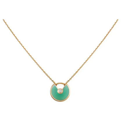 [Amore Jewels]AMULETTE GOLD MALACHITE NECKLACE