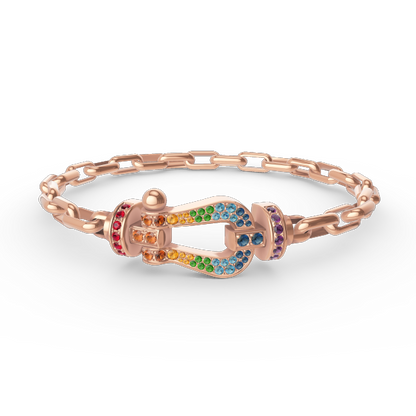 [Amore Jewels]FORCE LARGE HORSESHOE CLASP  METAL BRACELET