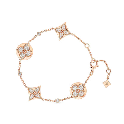 [Amore Jewels]STAR AND SUN 4 MOTIFS GOLD DIAMONDS BRACELET