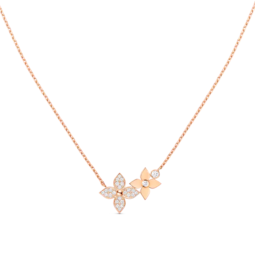 [Amore Jewels]STAR BLOSSOM NECKLACE PINK GOLD DIAMONDS