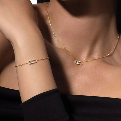 [Amore Jewels]Diamond Necklace Move Uno