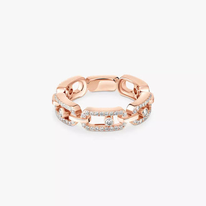 [Amore Jewels]Move Link Pave_-Set Diamond Ring in Gold