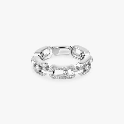 [Amore Jewels]Move Link Pave_-Set Diamond Ring in Gold
